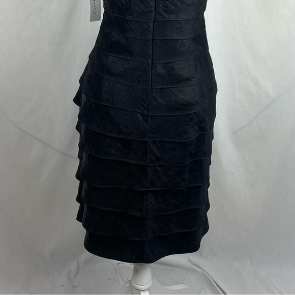 London Style Metallic Black Tulip Fitted Party Event Dress NWT Size 10 - Picture 7 of 14